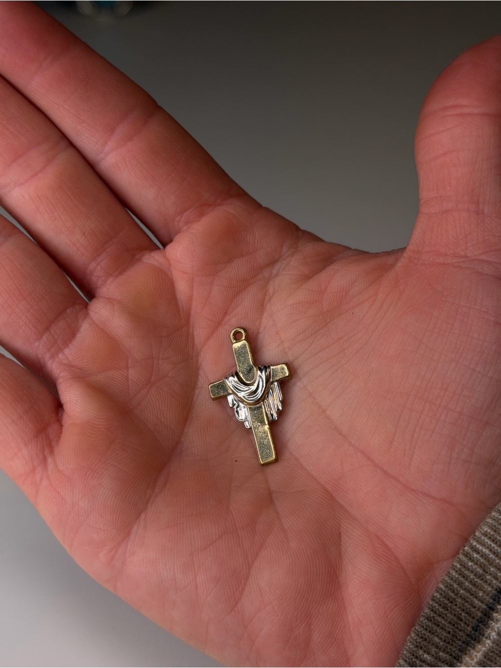 14k Gold Filled Cross W/ Draped Sash Pendant Vintage- Princess Pride Creations